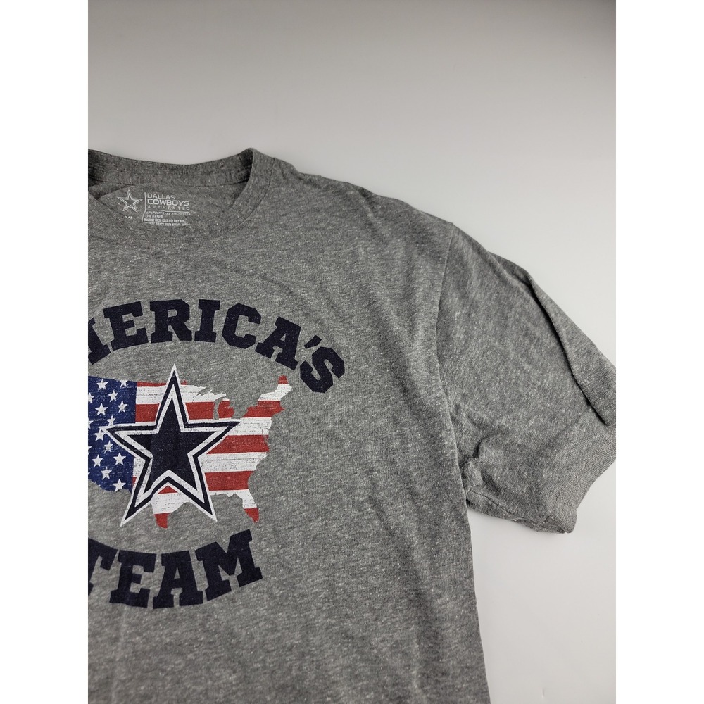 Dallas Cowboys Americas Team T Shirt Gray Graphic Print Short Sleeve Mens - Picture 6 of 10